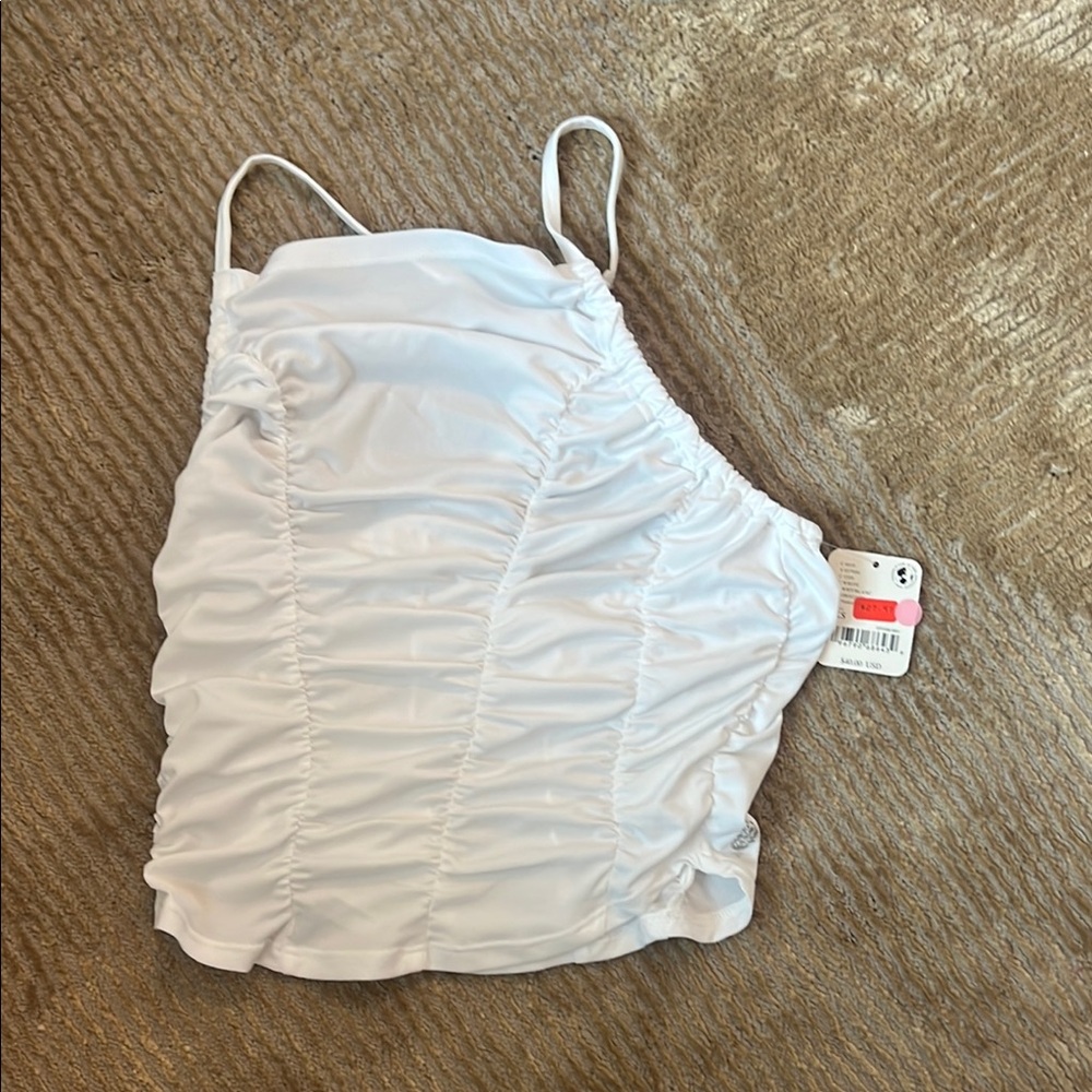 FP Movement by Free People White Ruched Tank Top